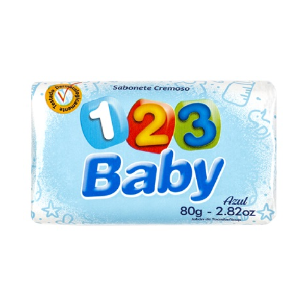 123 Baby Jabon Cr Azul 80g