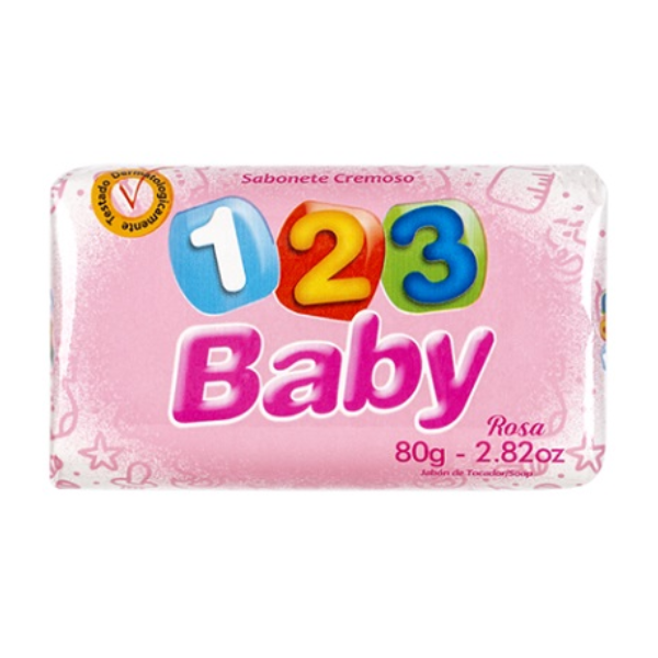 123 Baby Jabon Cr Rosa 80g
