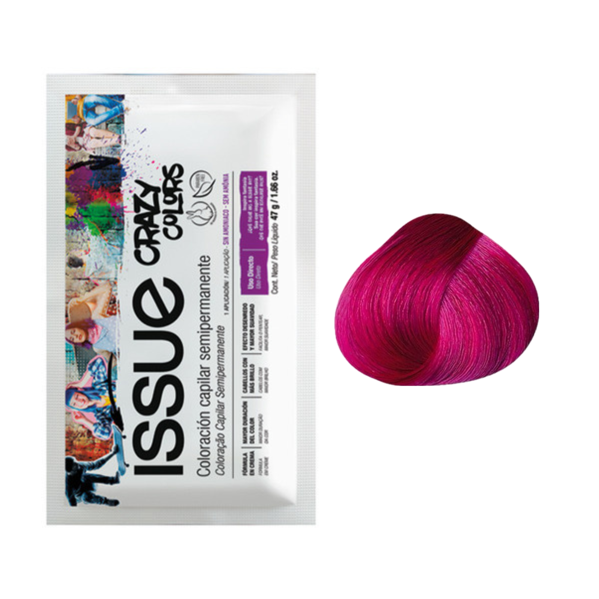 Crazy Color Sachet Issue Crazy Tinte Sachet 47g Fucsia - ISSUE | Tintura sachet ...